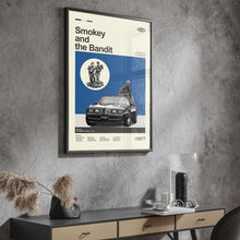 Mid Century Modern Smokey and the Bandit Movie Poster, Retro Movie Print, Modern Vintage Movie Posters 1905300809