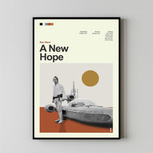 Mid Century Modern Star Wars A New Hope Movie Poster, Retro Movie Print, Modern Vintage Movie Posters