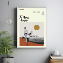 Mid Century Modern Star Wars A New Hope Movie Poster, Retro Movie Print, Modern Vintage Movie Posters
