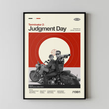Mid Century Modern Terminator 2 Judgment Day Movie Poster, Minimalist Retro Movie Print