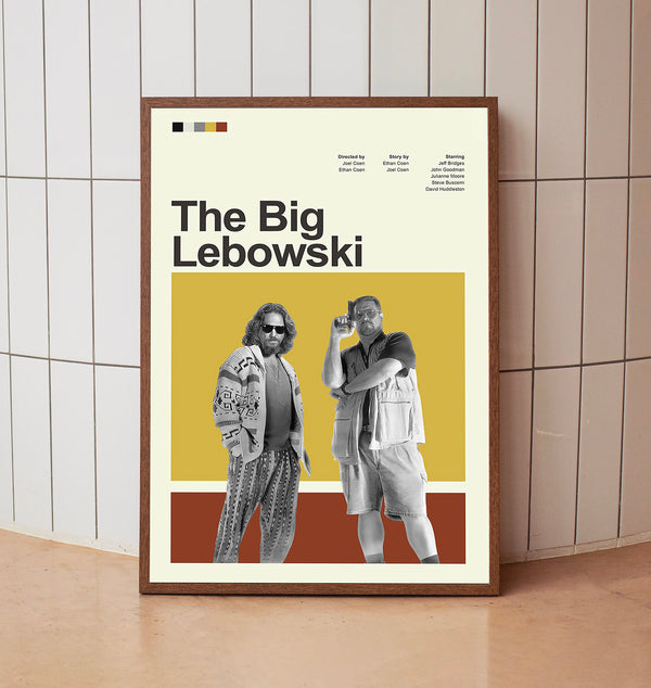 Mid Century Modern The Big Lebowski Movie Poster, Retro Movie Print, Modern Vintage Movie Posters