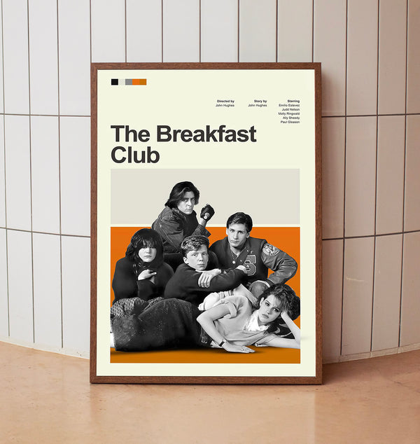 Mid Century Modern The Breakfast Club Movie Poster, Retro Movie Print, Modern Vintage Movie Posters