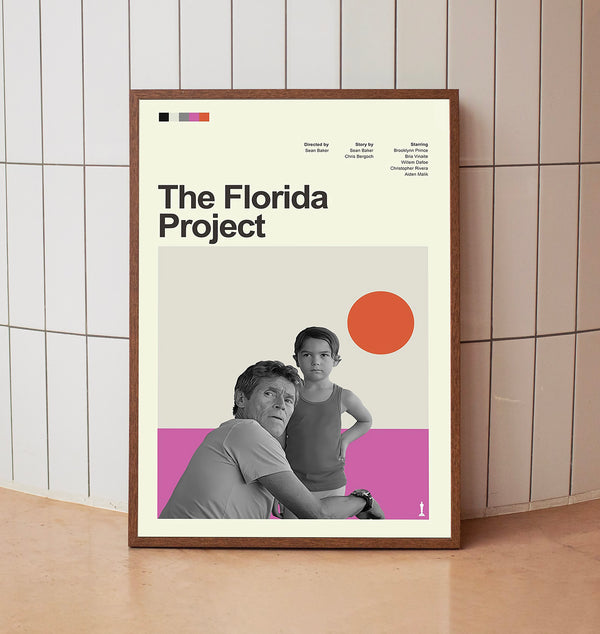 Mid Century Modern The Florida Project Movie Poster, Retro Movie Print, Modern Vintage Movie Posters