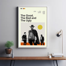 Mid Century Modern The Good the Bad and the Ugly Movie Poster, Retro Movie Print