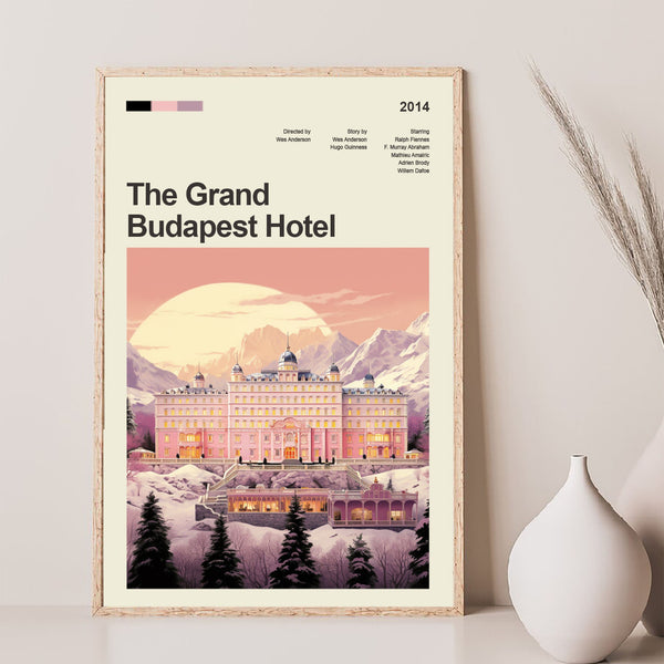 Mid Century Modern The Grand Budapest Hotel Movie Poster, Retro Movie Print, Modern Vintage Movie Posters 1548390348