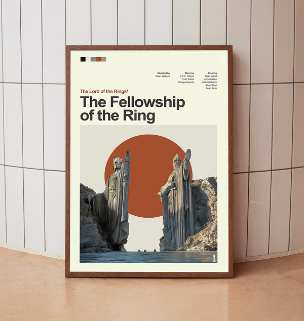 Mid Century Modern The Lord of the Rings The Fellowship of the Ring Movie Poster, Retro Movie Print