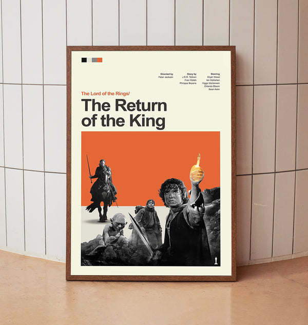 Mid Century Modern The Lord of the Rings The Return of the King Movie Poster, Retro Movie Print