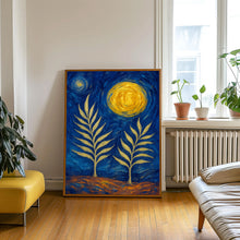 Mid Century Moon Print, Celestial Abstract Poster, Matisse Style Art, Botanical Art, Retro Vintage, Bold Colourful Trendy Poster Wall Art (2)