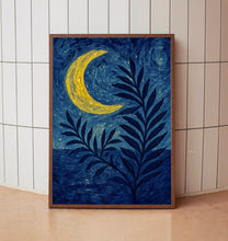 Mid Century Moon Print, Celestial Abstract Poster, Matisse Style Art, Botanical Art, Retro Vintage, Bold Colourful Trendy Poster Wall Art