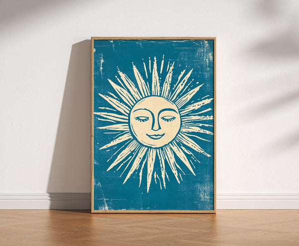 Mid Century Sunshine Print, Celestial Abstract Poster, Matisse Style Art, Mystical Sun, Retro Vintage, Bold Colourful Trendy Poster Wall Art 1832618147