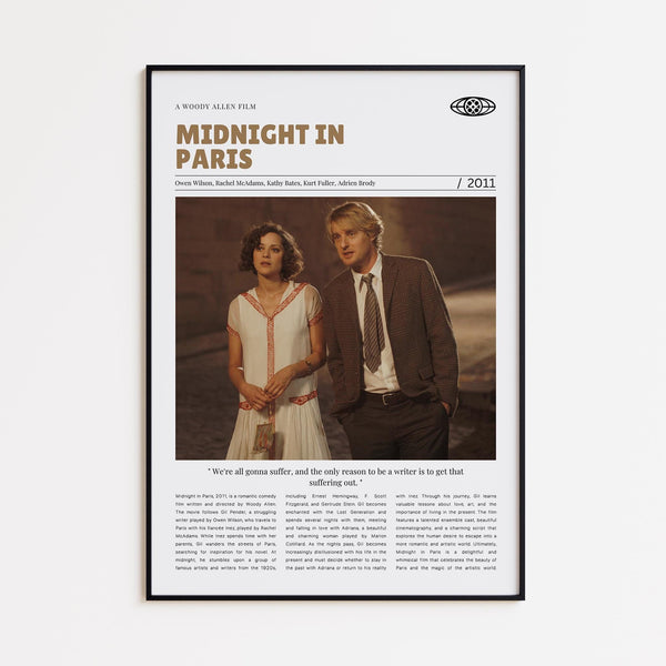 Midnight in Paris, Woody Allen, Retro Movie Poster, Custom Movie Poster 4421174838