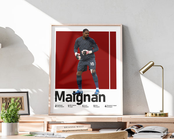 Mike Maignan Poster, French Goalkeeper Art Sport Poster 1651157518