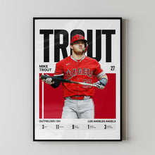 Mike Trout #27 Poster Los Angeles Baseball Wall Art