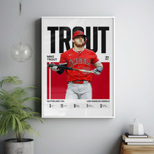 Mike Trout #27 Poster Los Angeles Baseball Wall Art