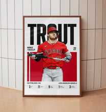 Mike Trout #27 Poster Los Angeles Baseball Wall Art