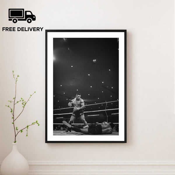 Mike Tyson Ring Print, Boxing Motivational Poster, Fine Art Photography Wall Art, Sports Fan Gift, Boxing WBA Black and White Print 4443799362