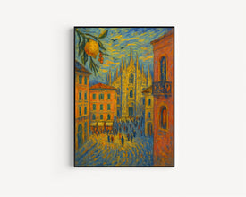 Milan Italy Travel Poster, European City Art, Fashion Capital Print, Italian Architecture Decor, Travel Gift