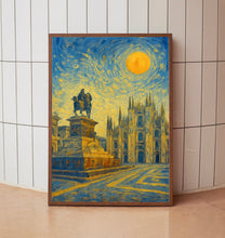 Milan Poster Print, Milan Travel Poster, Milan Van Gogh Style Wall Art, Milan, Italy