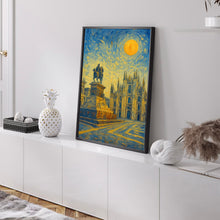 Milan Poster Print, Milan Travel Poster, Milan Van Gogh Style Wall Art, Milan, Italy