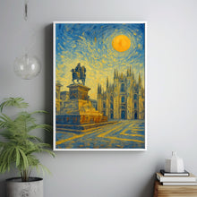 Milan Poster Print, Milan Travel Poster, Milan Van Gogh Style Wall Art, Milan, Italy