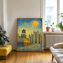 Milan Poster Print, Milan Travel Poster, Milan Van Gogh Style Wall Art, Milan, Italy