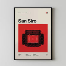 Milan Poster, San Siro Stadium Print, Mid Century Modern Soccer Poster, Football Bedroo-DSR84R