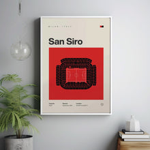 Milan Poster, San Siro Stadium Print, Mid Century Modern Soccer Poster, Football Bedroo-DSR84R