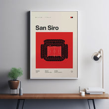 Milan Poster, San Siro Stadium Print, Mid Century Modern Soccer Poster, Football Bedroo-DSR84R