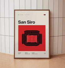 Milan Poster, San Siro Stadium Print, Mid Century Modern Soccer Poster, Football Bedroo-DSR84R