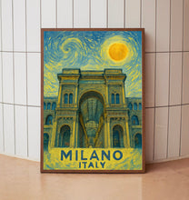 Milano Poster Print, Milano Travel Poster, Milano Van Gogh Style Wall Art, Milano, Italy