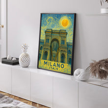 Milano Poster Print, Milano Travel Poster, Milano Van Gogh Style Wall Art, Milano, Italy