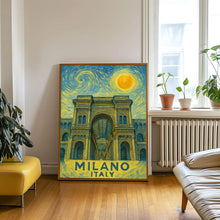 Milano Poster Print, Milano Travel Poster, Milano Van Gogh Style Wall Art, Milano, Italy