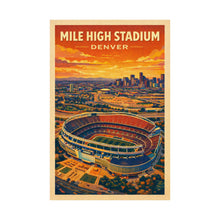 Mile High Stadium Denver Broncos Poster  Vintage Travel Style Football Stadium Art Print  Denver Sports Wall Art 4446955791