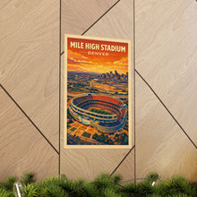 Mile High Stadium Denver Broncos Poster  Vintage Travel Style Football Stadium Art Print  Denver Sports Wall Art 4446955791