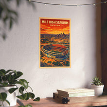 Mile High Stadium Denver Broncos Poster  Vintage Travel Style Football Stadium Art Print  Denver Sports Wall Art 4446955791