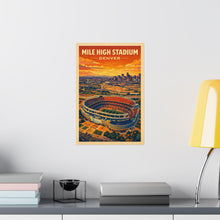 Mile High Stadium Denver Broncos Poster  Vintage Travel Style Football Stadium Art Print  Denver Sports Wall Art 4446955791