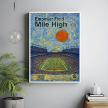 Mile High Stadium Poster, Broncos Poster, Minimalist, Helvetica, Mid-Century Modern, Football Art, Football Stadium Poster, Denver Broncos