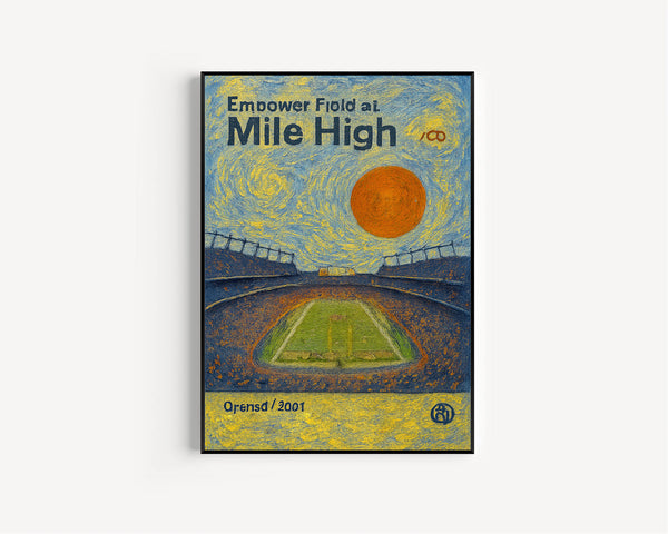Mile High Stadium Poster, Broncos Poster, Minimalist, Helvetica, Mid-Century Modern, Football Art, Football Stadium Poster, Denver Broncos (2)