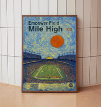 Mile High Stadium Poster, Broncos Poster, Minimalist, Helvetica, Mid-Century Modern, Football Art, Football Stadium Poster, Denver Broncos
