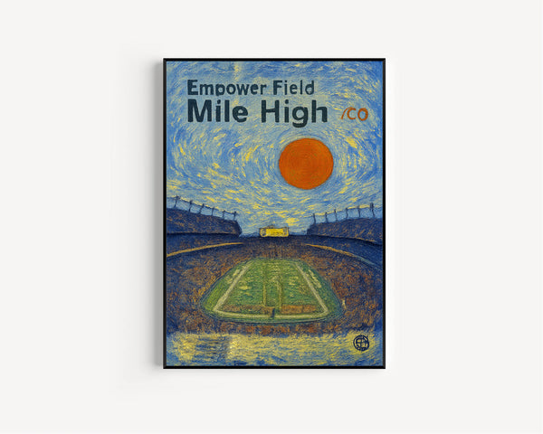 Mile High Stadium Poster, Broncos Poster, Minimalist, Helvetica, Mid-Century Modern, Football Art, Football Stadium Poster, Denver Broncos