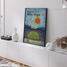 Mile High Stadium Poster, Broncos Poster, Minimalist, Helvetica, Mid-Century Modern, Football Art, Football Stadium Poster, Denver Broncos