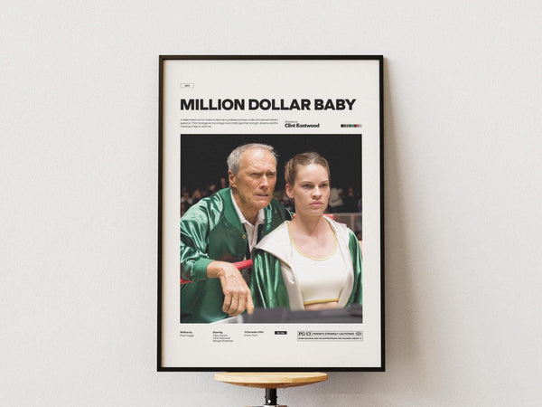 Million Dollar Baby Poster, Hilary Swank and Clint Eastwood Poster in Million Dollar Baby Print, Boxing Movie Wall Art Idea 4296564838
