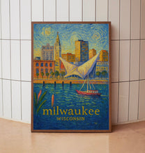 Milwaukee Poster Retro Travel Poster Art Milwaukee Wisconsin Print Milwaukee Art Museum Print Milwaukee Unframed Poster Travel Art