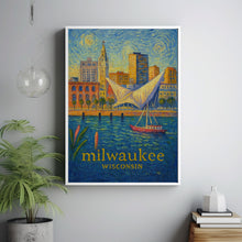Milwaukee Poster Retro Travel Poster Art Milwaukee Wisconsin Print Milwaukee Art Museum Print Milwaukee Unframed Poster Travel Art