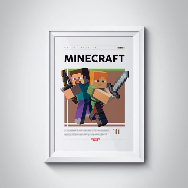 Minecraft Poster, Video Games Print, Gaming Room Poster, Classic Arcade Game Illustration, Gaming Wall Poster, Video Games Poster 1868156895