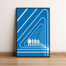Minimalist The Fantastic Four First Steps Movie Poster, Marvel Superhero Film Art Print, 2025 MCU Blue Glossy Large Format Gift Decor 4333621410