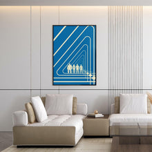 Minimalist The Fantastic Four First Steps Movie Poster, Marvel Superhero Film Art Print, 2025 MCU Blue Glossy Large Format Gift Decor 4333621410