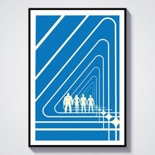 Minimalist The Fantastic Four First Steps Movie Poster, Marvel Superhero Film Art Print, 2025 MCU Blue Glossy Large Format Gift Decor 4333621410