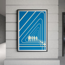 Minimalist The Fantastic Four First Steps Movie Poster, Marvel Superhero Film Art Print, 2025 MCU Blue Glossy Large Format Gift Decor 4333621410