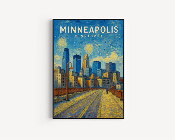 Minneapolis Poster, Minneapolis Framed Print, Minneapolis Wall Art, Minnesota Decor, Minnesota Gift, Minnesota Travel Poster, Minnesota Map